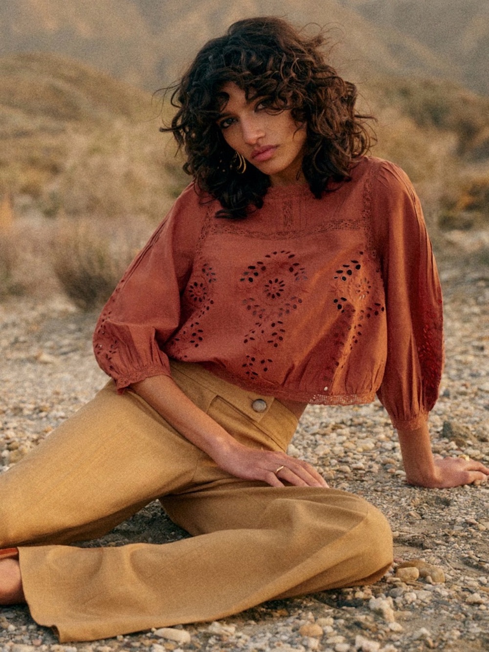 Sezane Enea Top in Terracotta